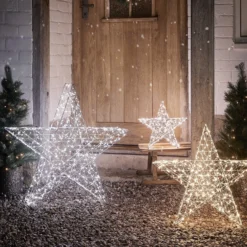 3er Set Bicolor LED Sterne Weihnachtsdeko außen