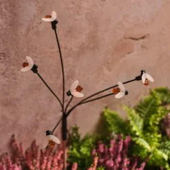 6er Set Bienen Solar-Gartenstecker mit warmweißen LEDs