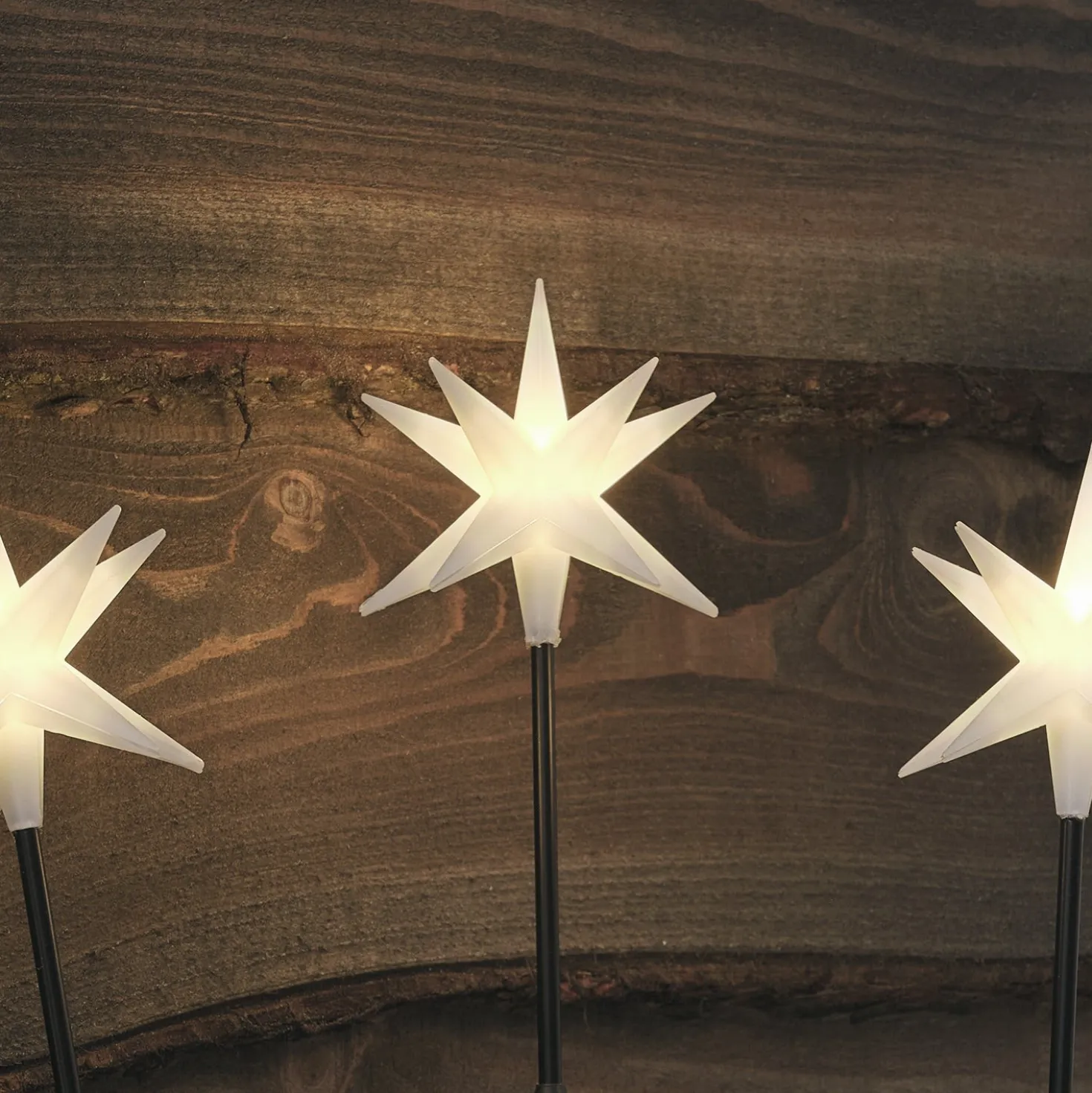 3er Set 50cm LED Adventstern Stableuchten