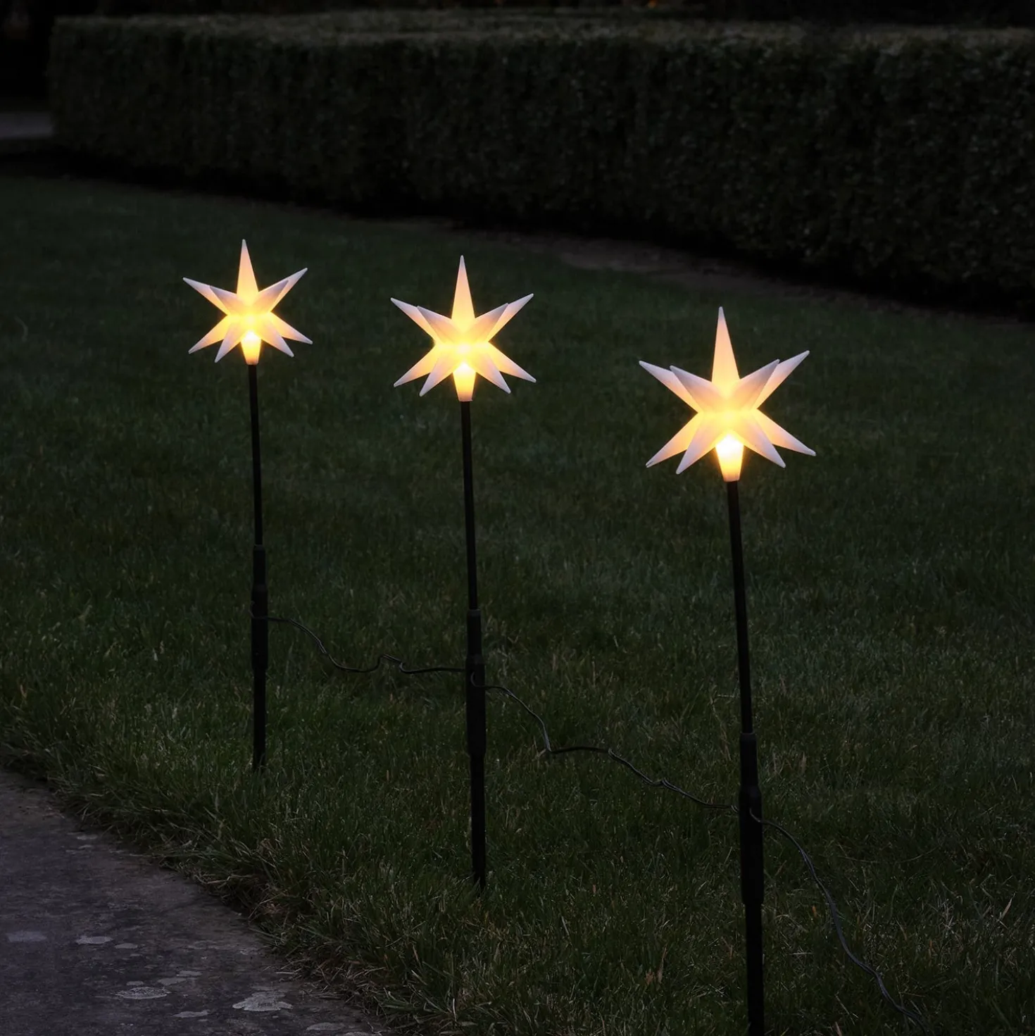 3er Set 50cm LED Adventstern Stableuchten