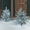2er Set 91cm LED Stableuchten verschneiter Weihnachtsbaum