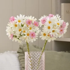 2er-Set „Daisy Dreams“ Künstliche Gänseblümchen-Zweige, 60 cm