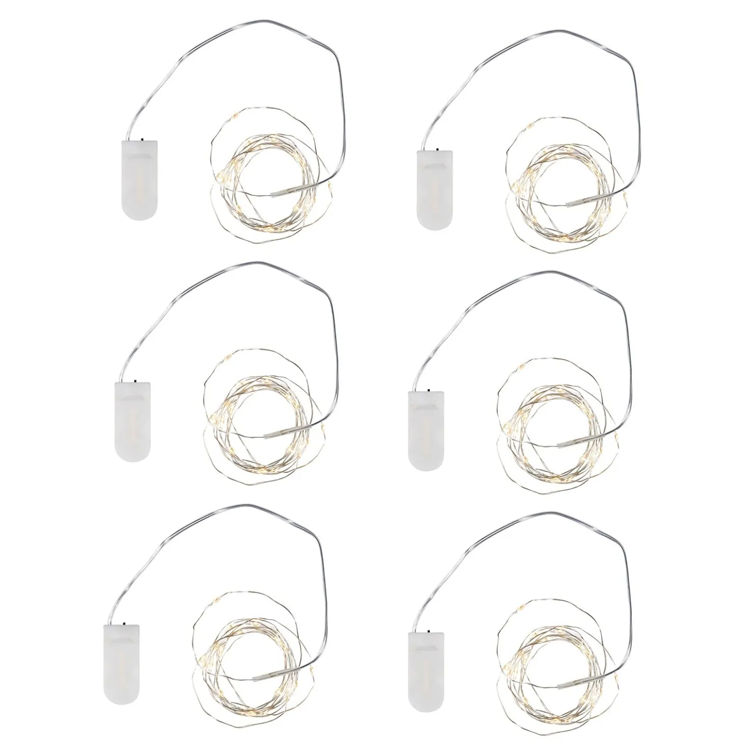 6er Set 20er Micro Lichterketten warmweiß