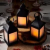 3er Set Gartenlaternen mit Flammeneffekt
