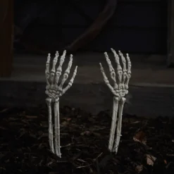 2er Set Halloween Gartendeko Stableuchten Skelette