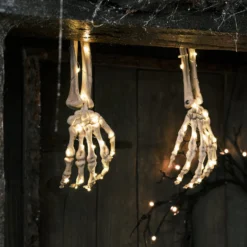 2er Set Halloween Gartendeko Stableuchten Skelette