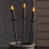 3er Set Halloween LED-Gartenstecker in Kerzenoptik mit Timer