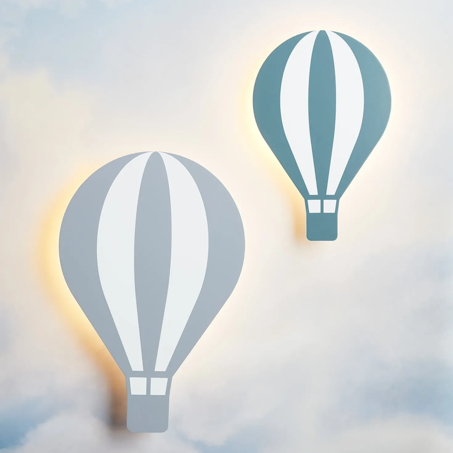 2er Set Heißluftballon Wandlampen Kinderzimmer