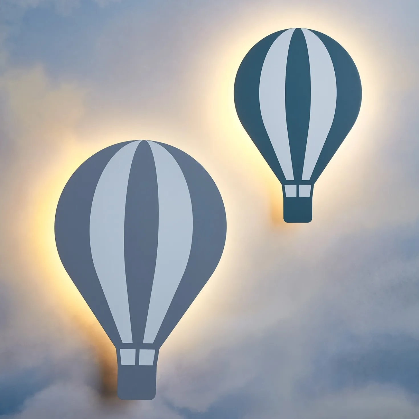 2er Set Heißluftballon Wandlampen Kinderzimmer