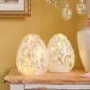 2er Set LED Ostereier aus Glas mit Konfetti‑Effekt & Timer in Rosa/Weiß