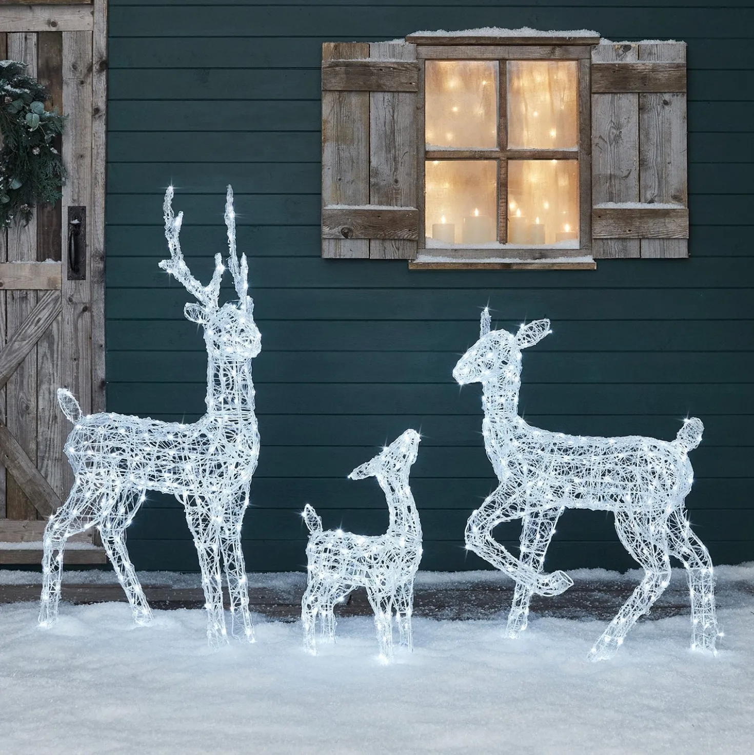 3er Set LED-Rentierfamilie M Swinsty