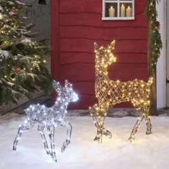 2er Set LED-Rentier Hirschkuh & Rehkitz L Studley