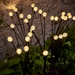 4er Set LED Solar Stableuchten Bubble Ball