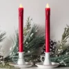 2er Set LED Stabkerzen Echtwachs Rot