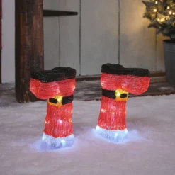 2er Set LED-Stableuchten Weihnachtsstiefel