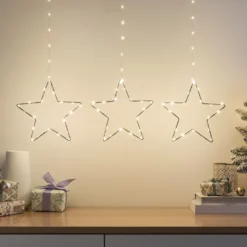 3er Set LED-Sterne außen