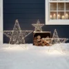 3er Set LED Sterne Weihnachtsdeko außen