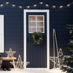 3er Set LED Sterne Weihnachtsdeko außen