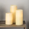 3er Set LED Stumpenkerzen Echtwachs