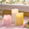 3er Set LED-Stumpenkerzen in Pastellfarben