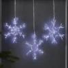3er Set LED Weihnachtsdeko Schneeflocken