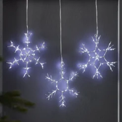 3er Set LED Weihnachtsdeko Schneeflocken