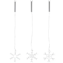 3er Set LED Weihnachtsdeko Schneeflocken