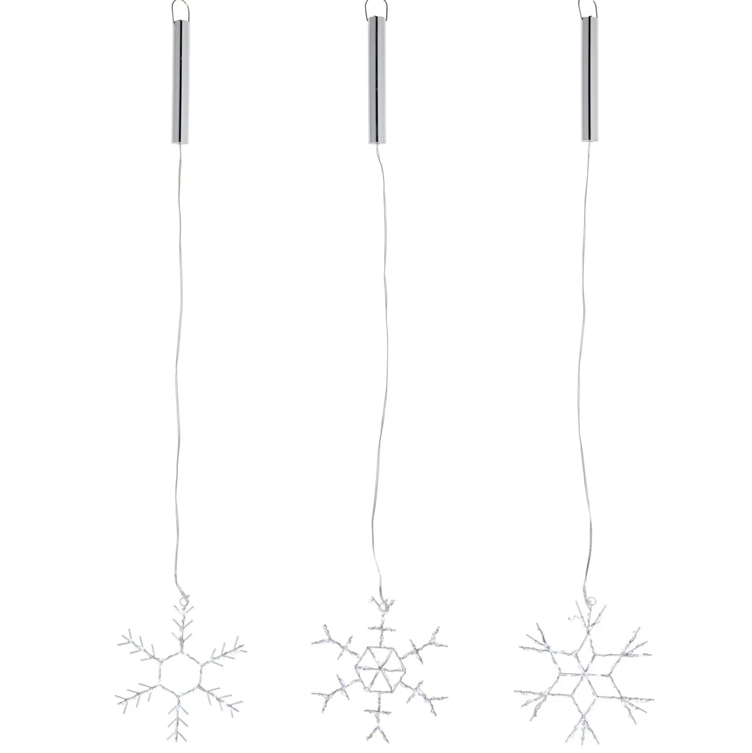3er Set LED Weihnachtsdeko Schneeflocken