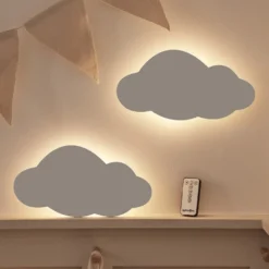 2er Set LED Wolke Nachtlicht wiederaufladbar mit Fernbedienung