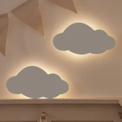 2er Set LED Wolke Nachtlicht wiederaufladbar mit Fernbedienung