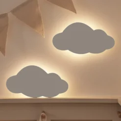 2er Set LED Wolke Nachtlicht wiederaufladbar mit Fernbedienung