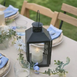 2er Set Metall-Laternen mit TruGlow® LED-Kerzen, Fernbedienung & Timer