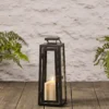 2er Set Metall Laternen schwarz mit TruGlow® Kerzen