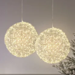2er Set Micro LED Drahtkugeln
