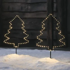 2er Set Micro LED Stableuchten Weihnachtsbäume