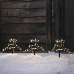 3er Set Mini LED Rentier Stableuchten