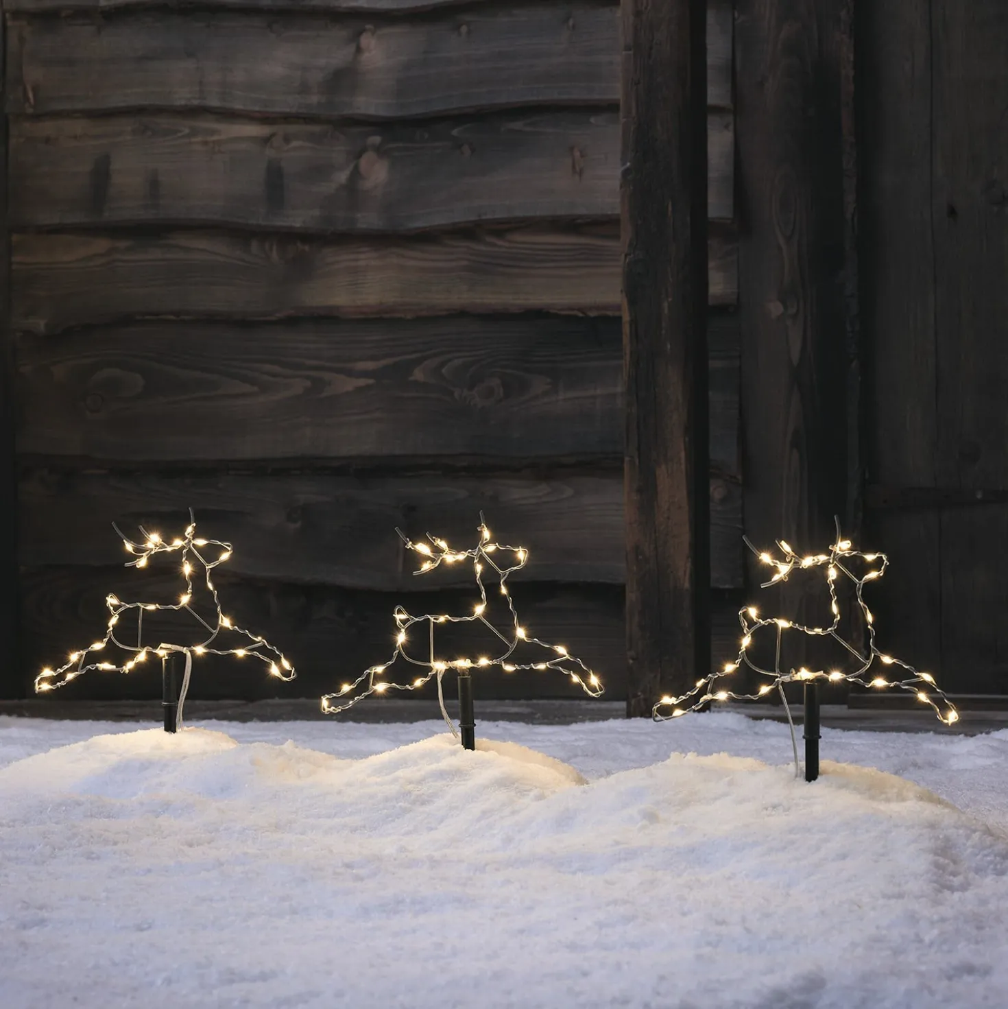3er Set Mini LED Rentier Stableuchten