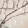6er Set Ostereier mit Hasenohren aus Glas transparent