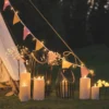 3er Set Solar Feuerwerk Gartenstecker mit warmweißen Mikro-LEDs