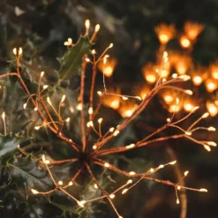 3er Set Solar Feuerwerk Gartenstecker mit warmweißen Mikro-LEDs