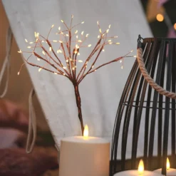 3er Set Solar Feuerwerk Gartenstecker mit warmweißen Mikro-LEDs