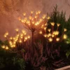 3er Set Solar-Gartenstecker warmweiße Pusteblume