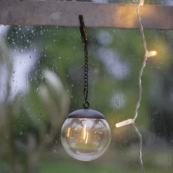 3er Set Solar-Hängelaternenkugeln mit Filament-LED