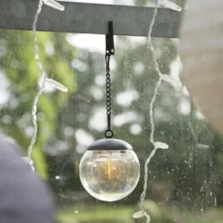3er Set Solar-Hängelaternenkugeln mit Filament-LED