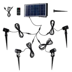 4er Set Solar LED Strahler in Premiumqualität 1W