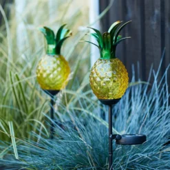 2er Set Solar Stableuchten Ananas