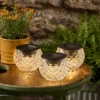 3er Set Solar Windlichter warmweiß