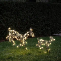 3er Set springende LED-Rentierfamilie M Harlow