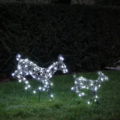 3er Set springende LED-Rentierfamilie M Harlow