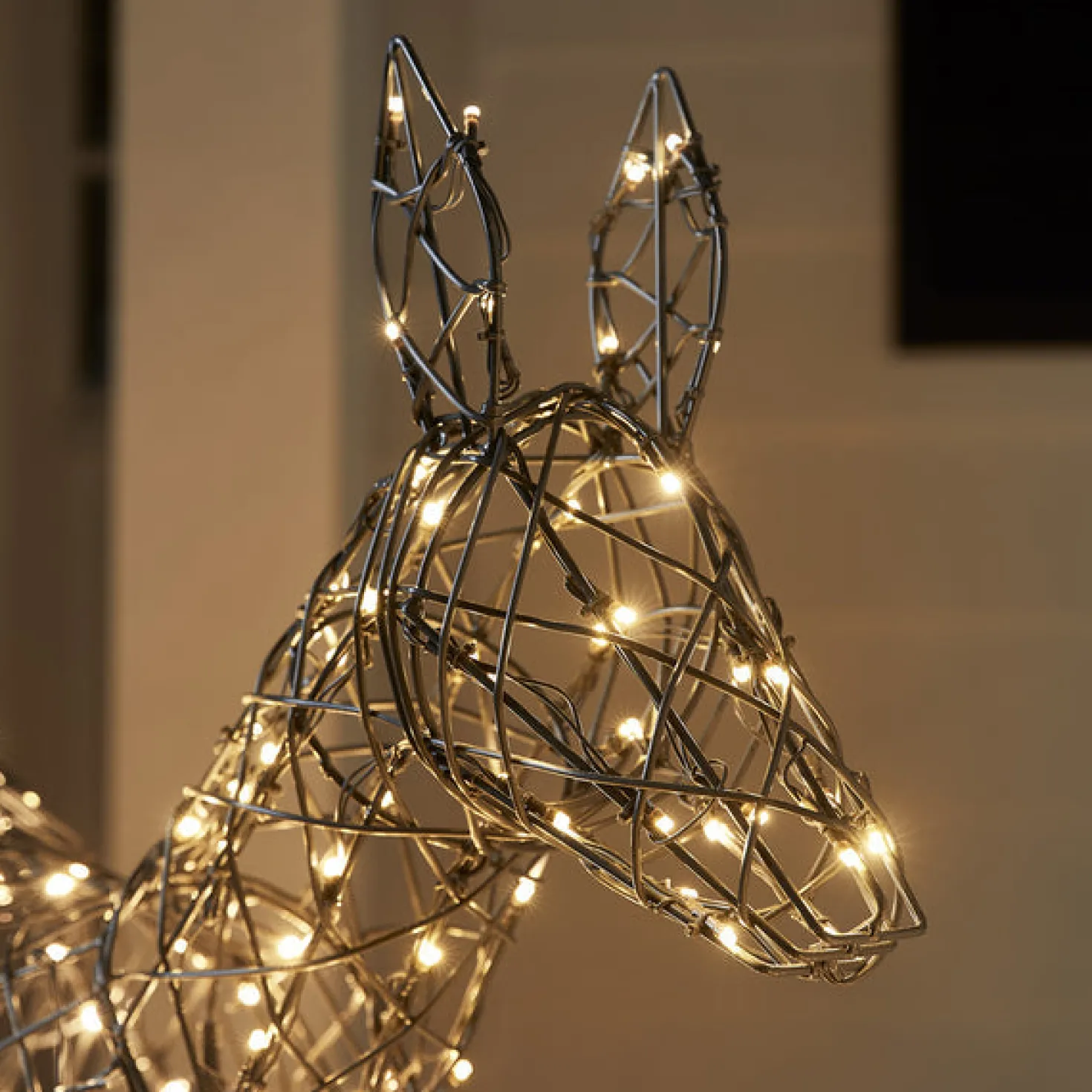 2er Set springende LED-Rentier Hirschkuh & Rehkitz L Harlow